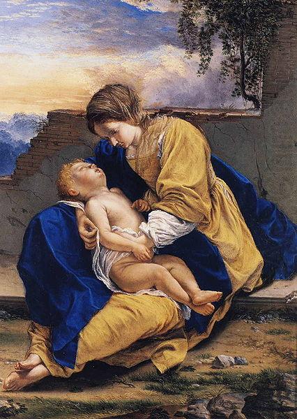 Madonna and Child in a Landscape, Orazio Gentileschi